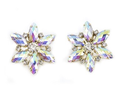 AB Diamonte Flower Earrings