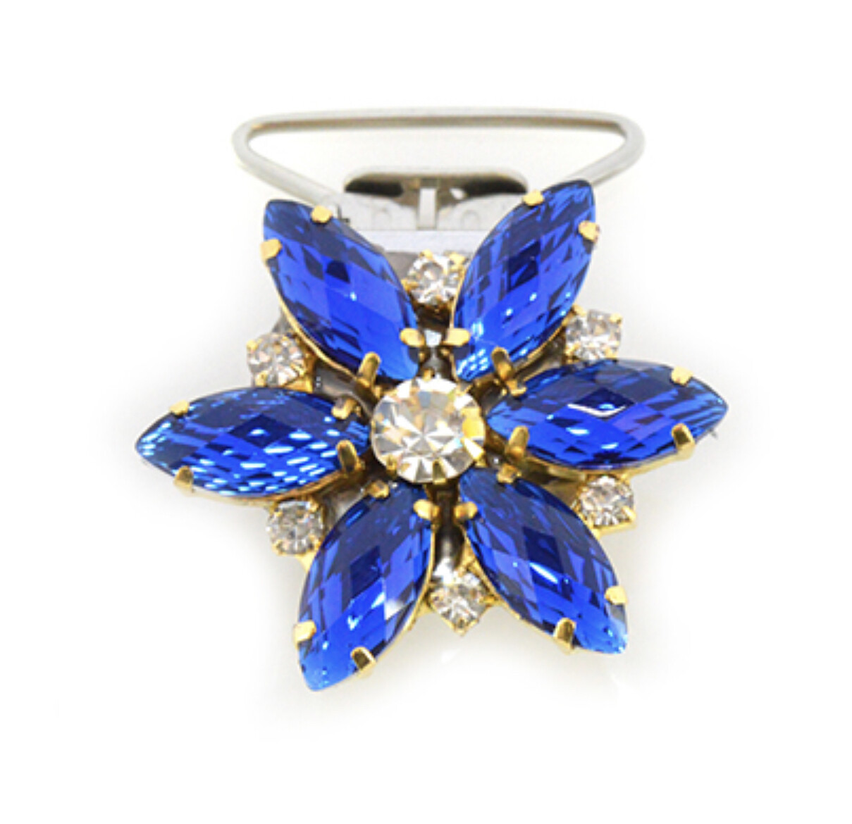 Flower Number Clip - Blue Crystals
