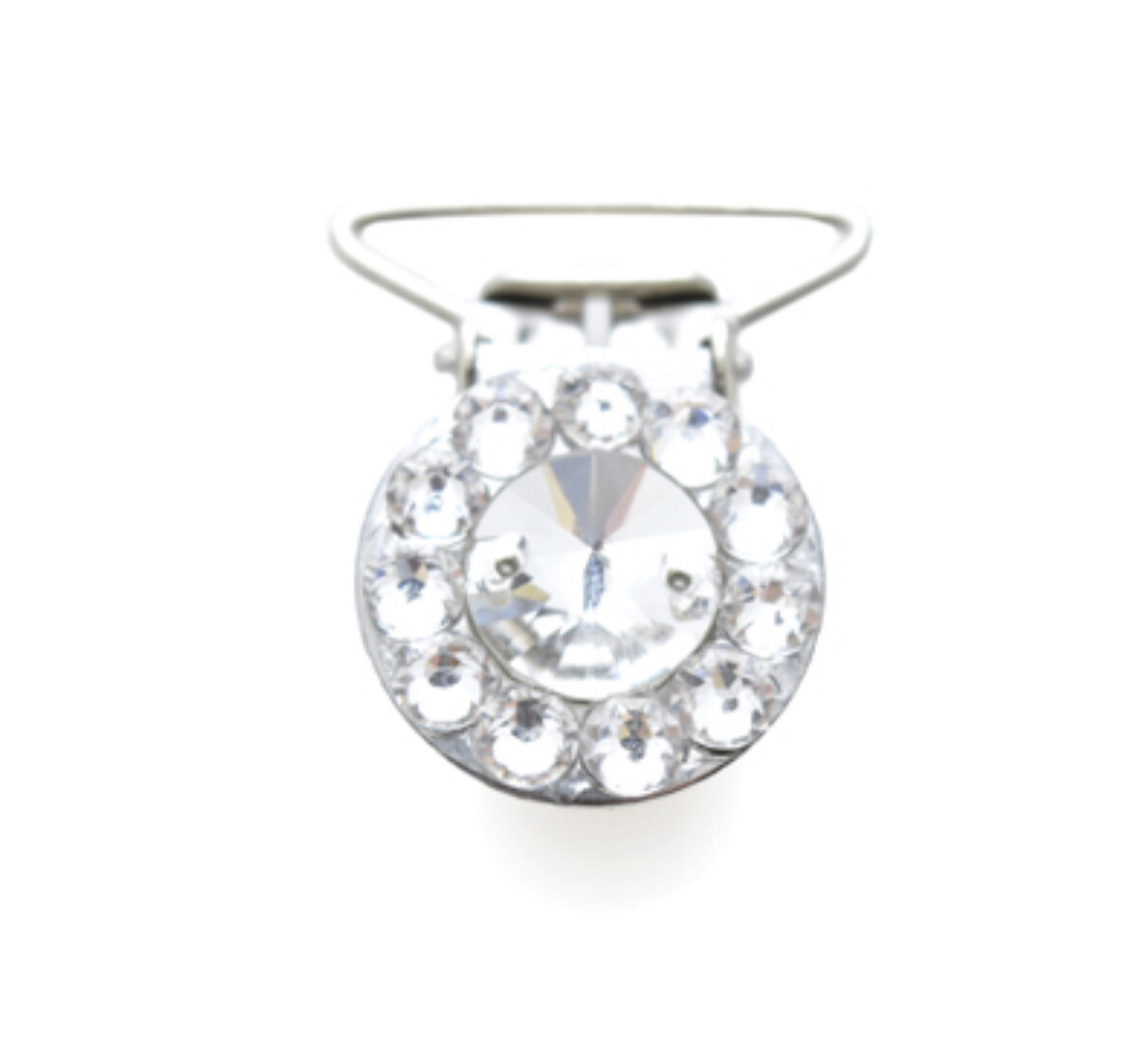 Round Number Clip - Clear Crystals