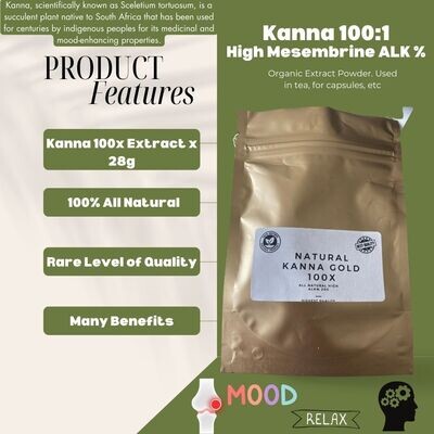 Kanna Gold | Highest Alk % Available | 15g Soluble Powder Extract