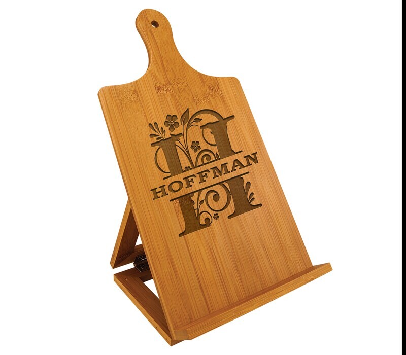 Bamboo Chef Easel, cookbook stand, iPad holder- vertical