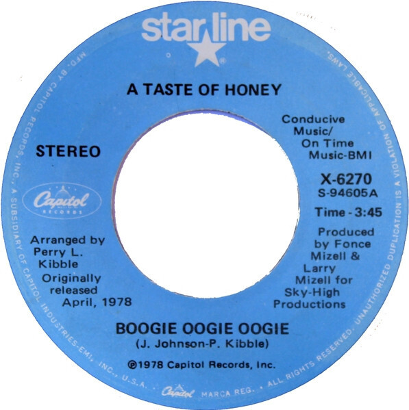 A Taste of Honey-  Boogie Oogie Oogie 7&quot;