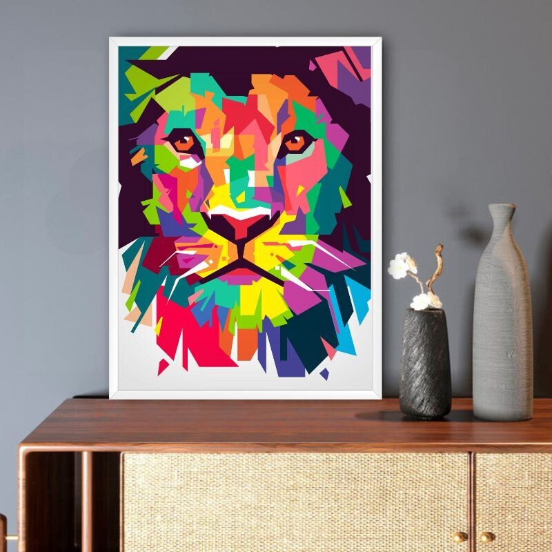 Quadro Decorativo: "Leão colorido"
