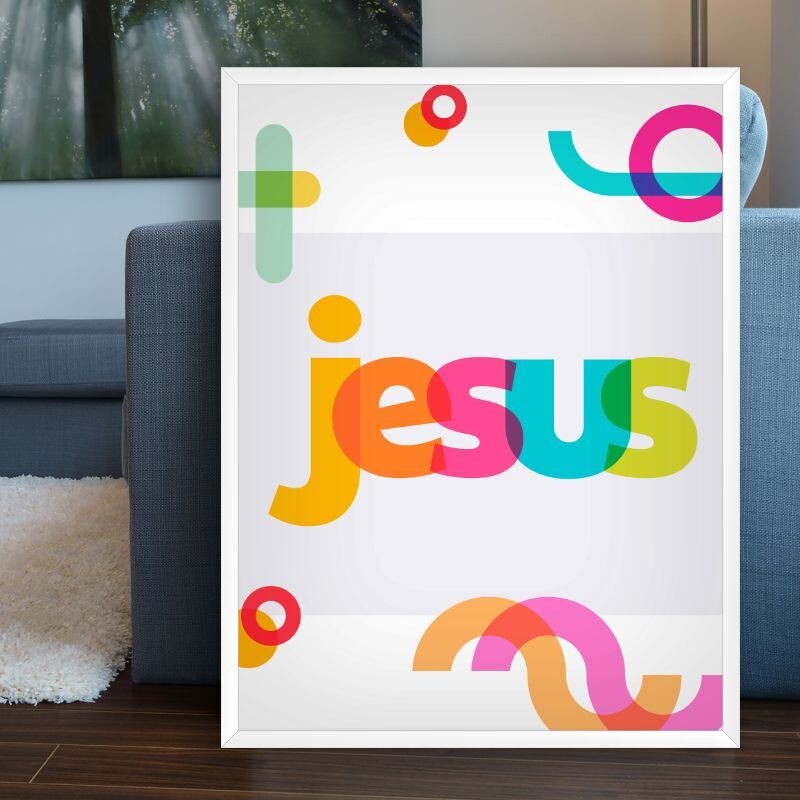 Quadro Decorativo: "Jesus-Colorido"