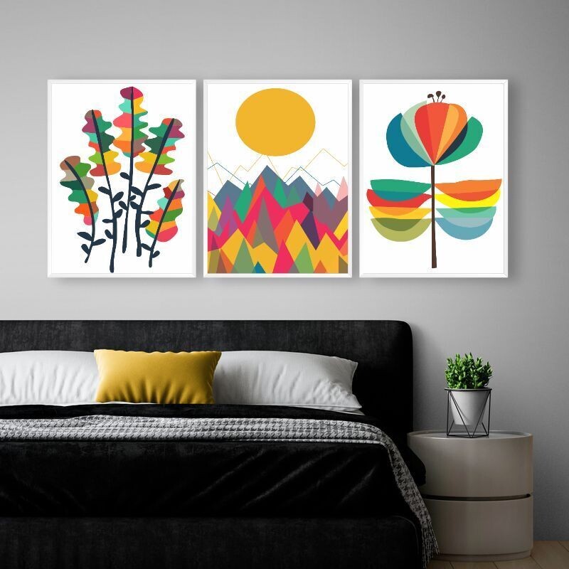 Quadros Decorativos: "Trio Aquarela Colors"