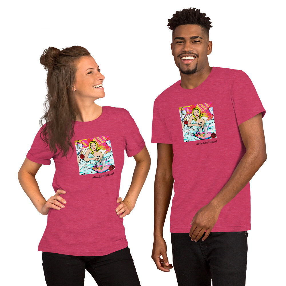 Breakfast in Bed Unisex t-shirt, Size: S