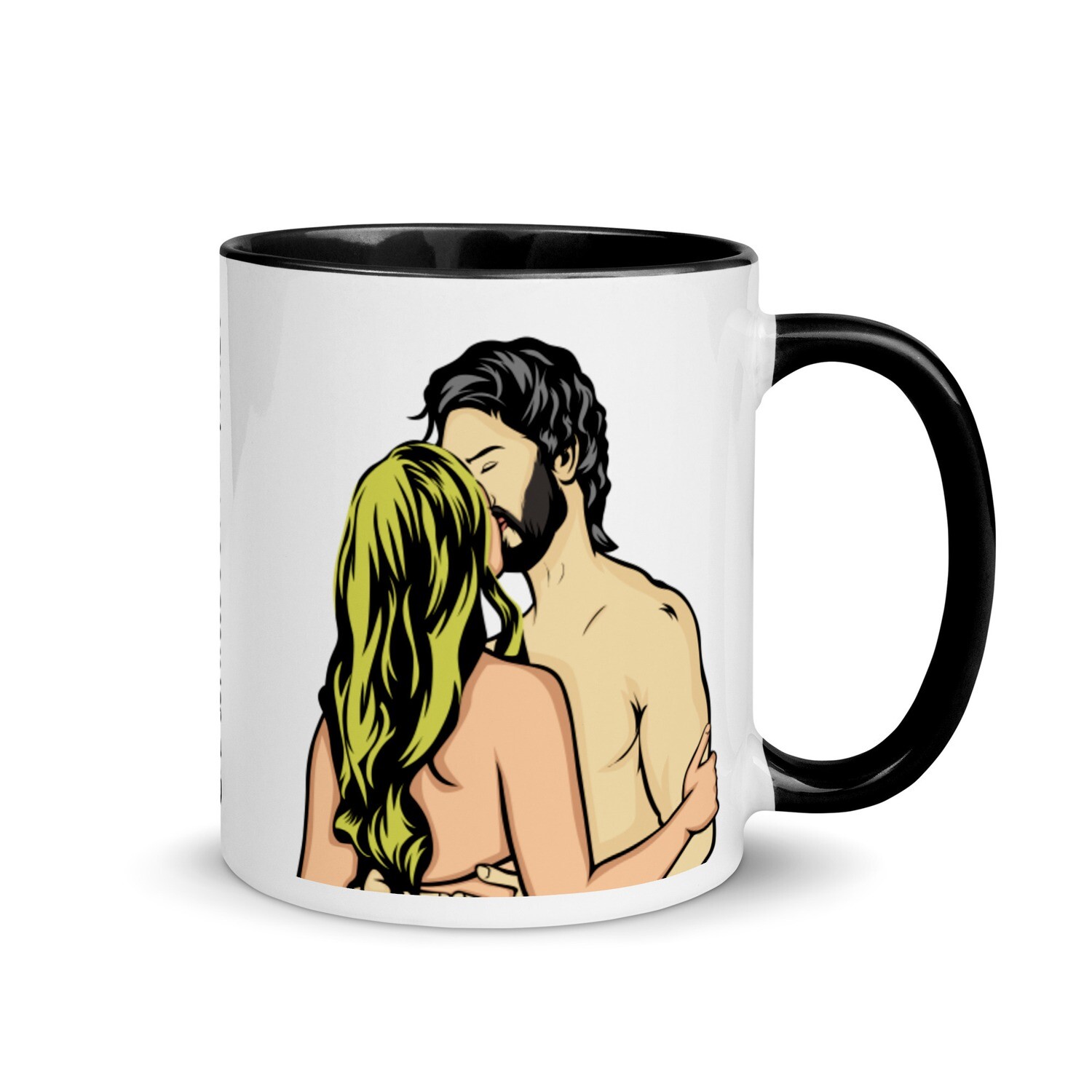 Blondie Meets Dark Mug with Color Inside, Color: Black
