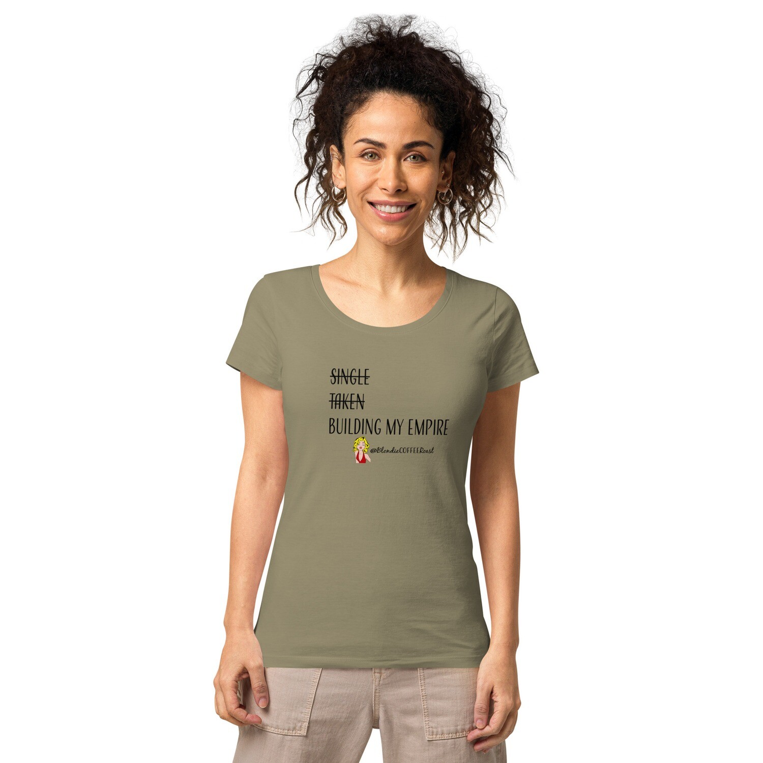 Building Empire Women’s basic organic t-shirt, Color: Khaki, Size: S