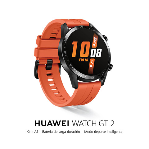 Reloj Pantalla AMOLED 1,39” Procesador Kirin A1 Almacenamiento 4 GB Batería  455 mAh Resistencia al agua Hasta 5 ATM Bluetooth 5.1 GPS, GLONASS y Galileo