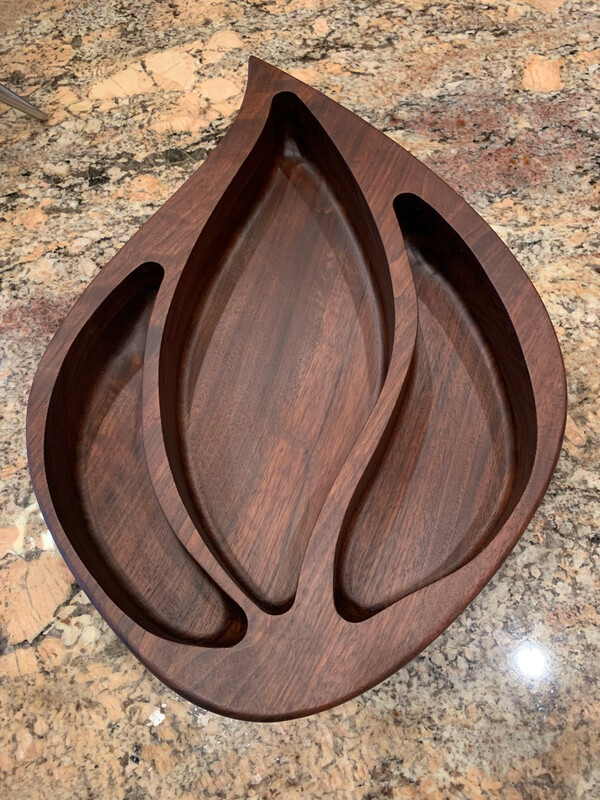 Walnut Flame Design Tray