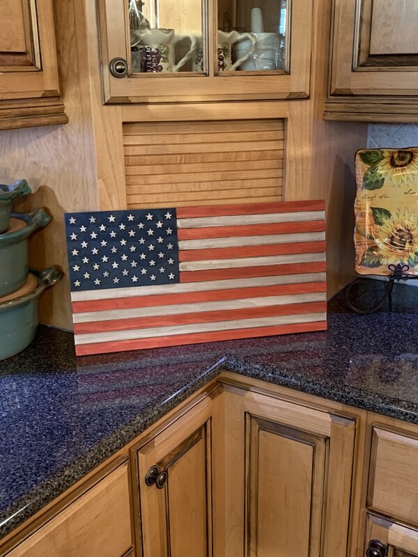 Art Carved American Flag