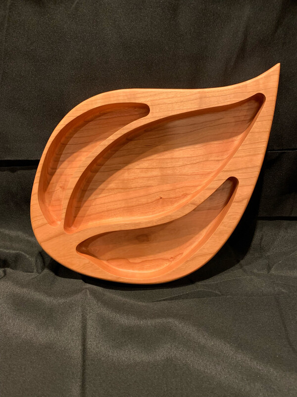 Flame Design tray In Cherry