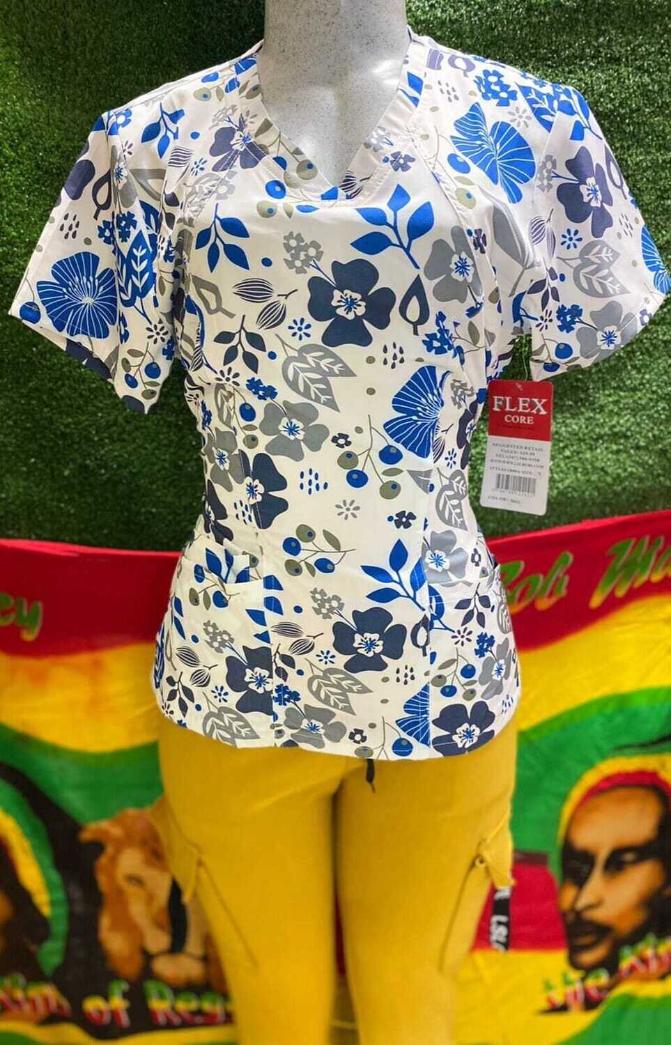 Blue &amp; White Scrub top mixed
