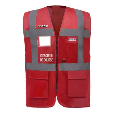 Chasuble Rouge Multifonctions Directeur de Course