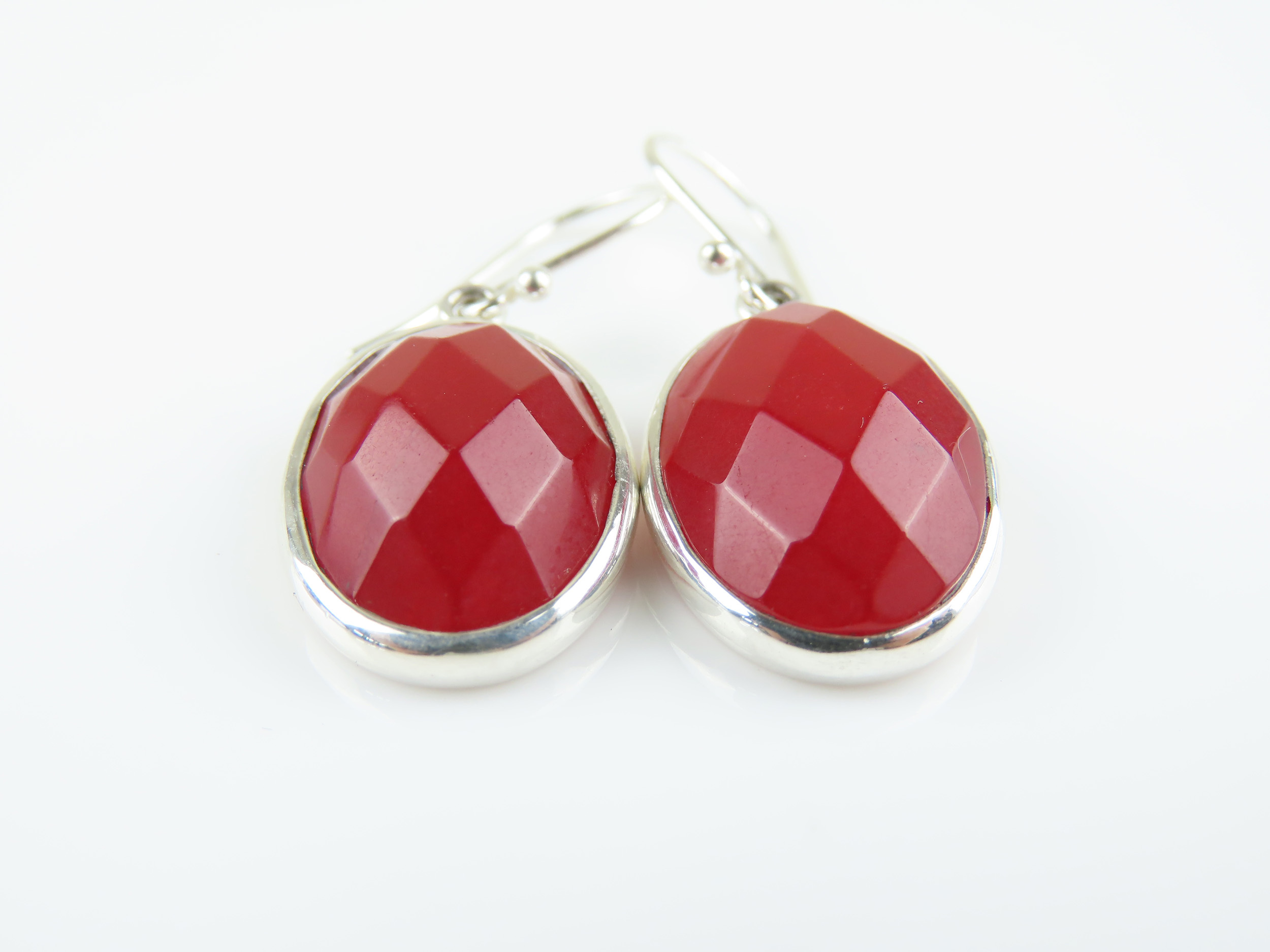 Details about   Sterling Silver Faceted CARNELIAN Gemstone Dangle Earrings #1223...Handmade USA 