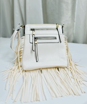 White Fringe Crossbody