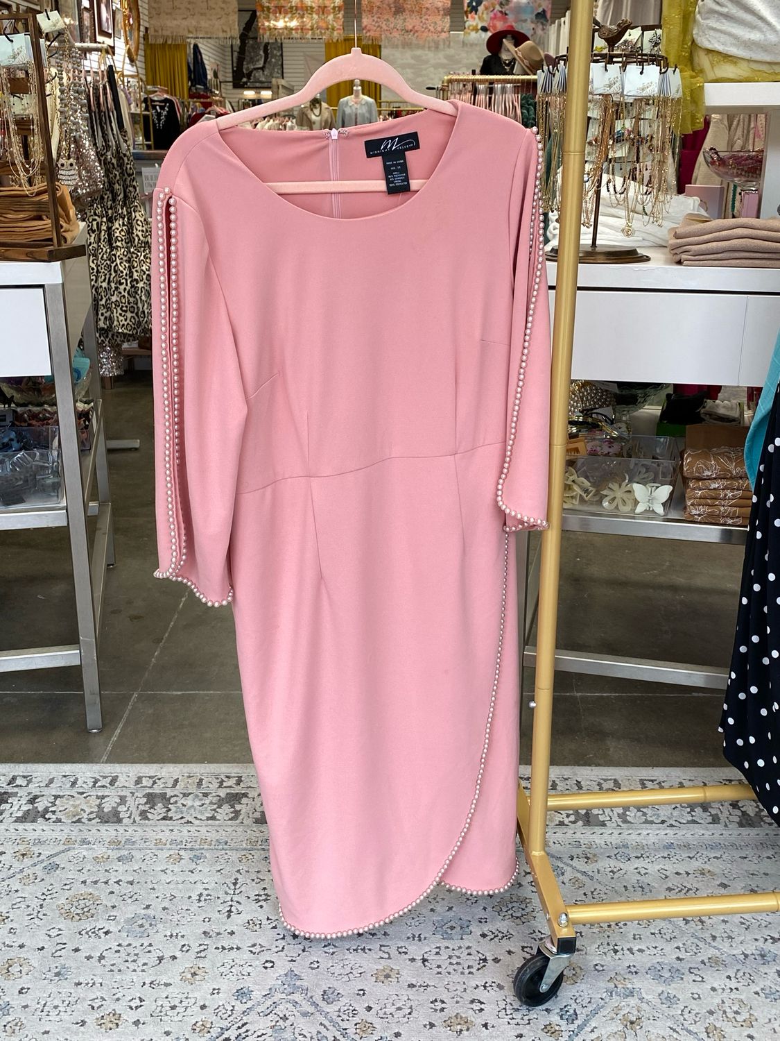Vintage Pearl Trim Midi