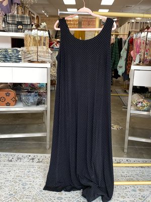 Vintage Polka Dot Sleeveless Maxi
