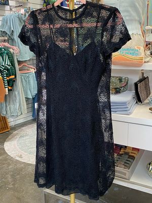 Designer Gillian Black Lace Mini Dress