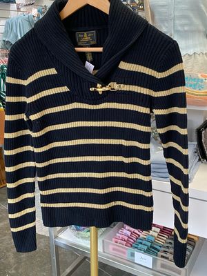 Designer Ralph Lauren Gold Stripe Sweater