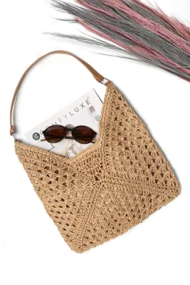 Marlie Straw Hobo Tote