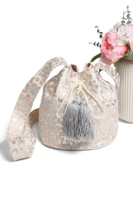 Silver Foil Bucket Bag