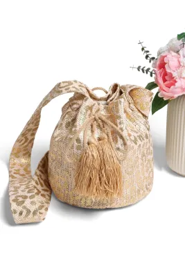 Gold Foil Bucket Bag