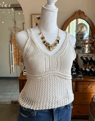 Vneck Crochet Tank