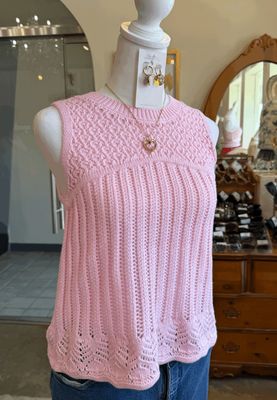 Pink Crochet Tank