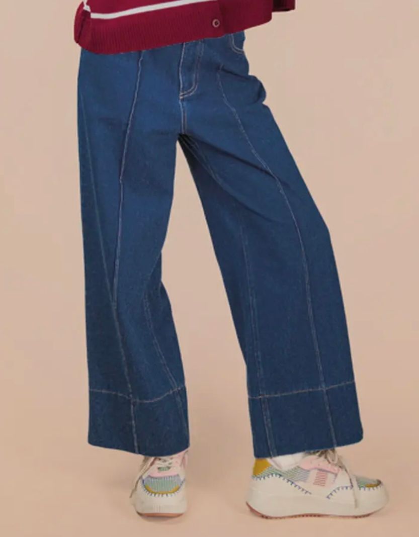 Wide Leg Seamed Jean