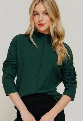 Overlocked Seam Brushed Top