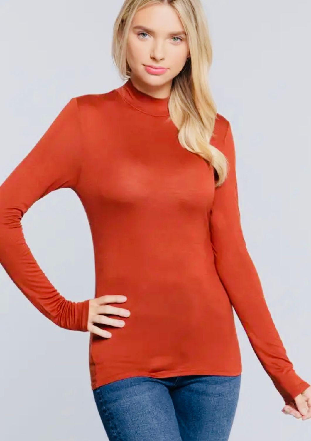 Mock Neck Jersey Top