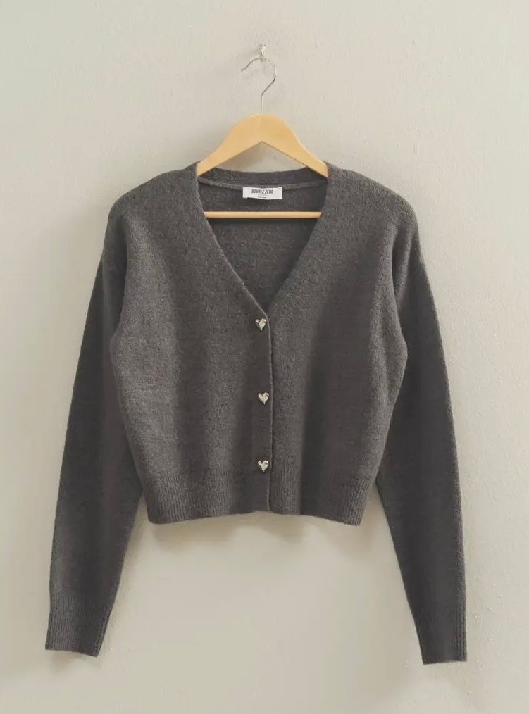 Charcoal Heart Cardigan