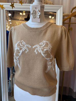 Horse Short Sleeve Sweater