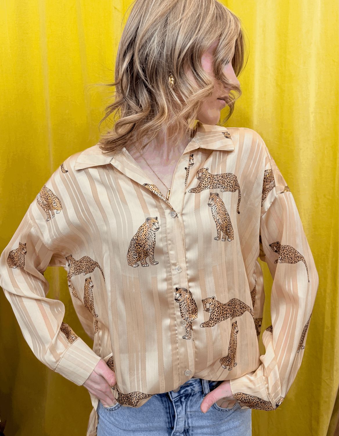 Sheer Leopard Buttonup