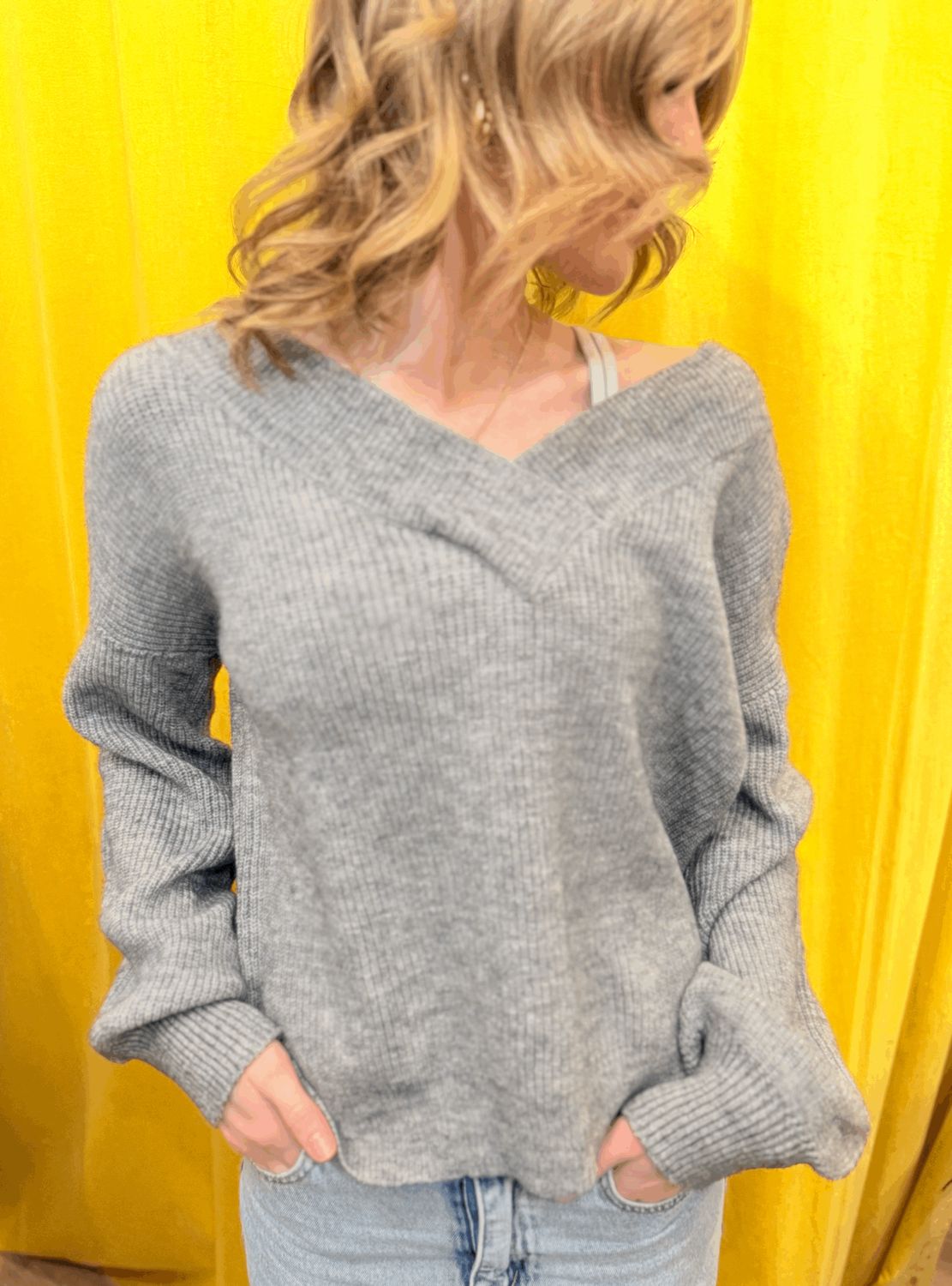 Double V Neck Sweater