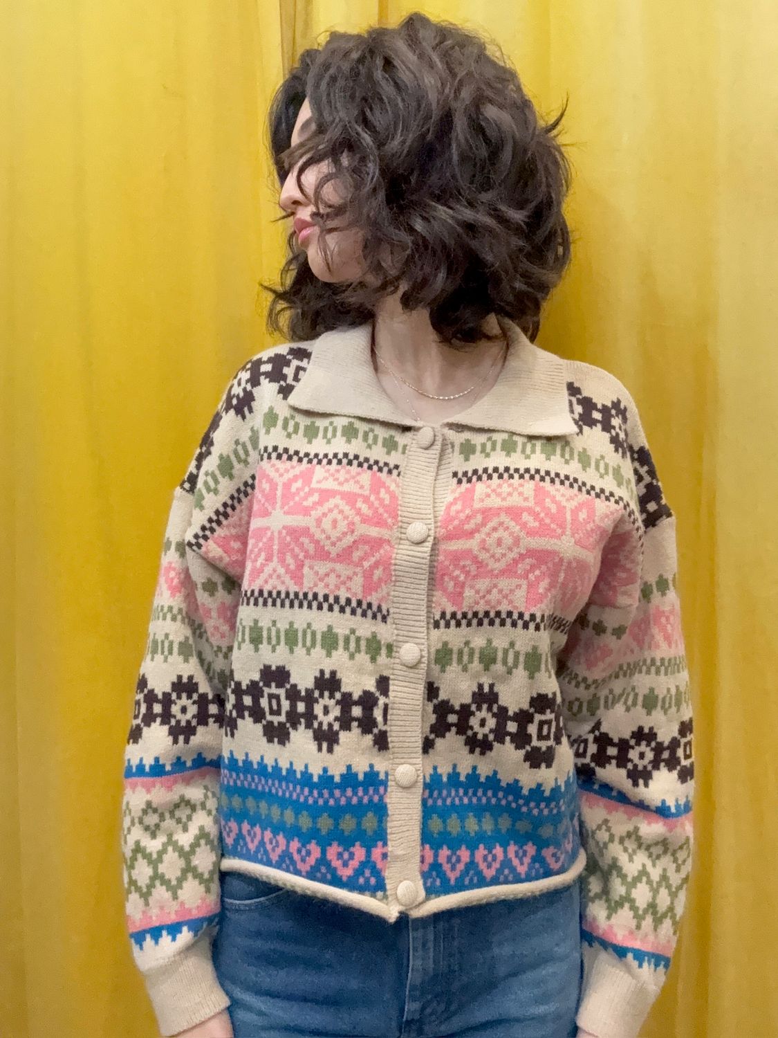 Fair Isle Boxy Cardi