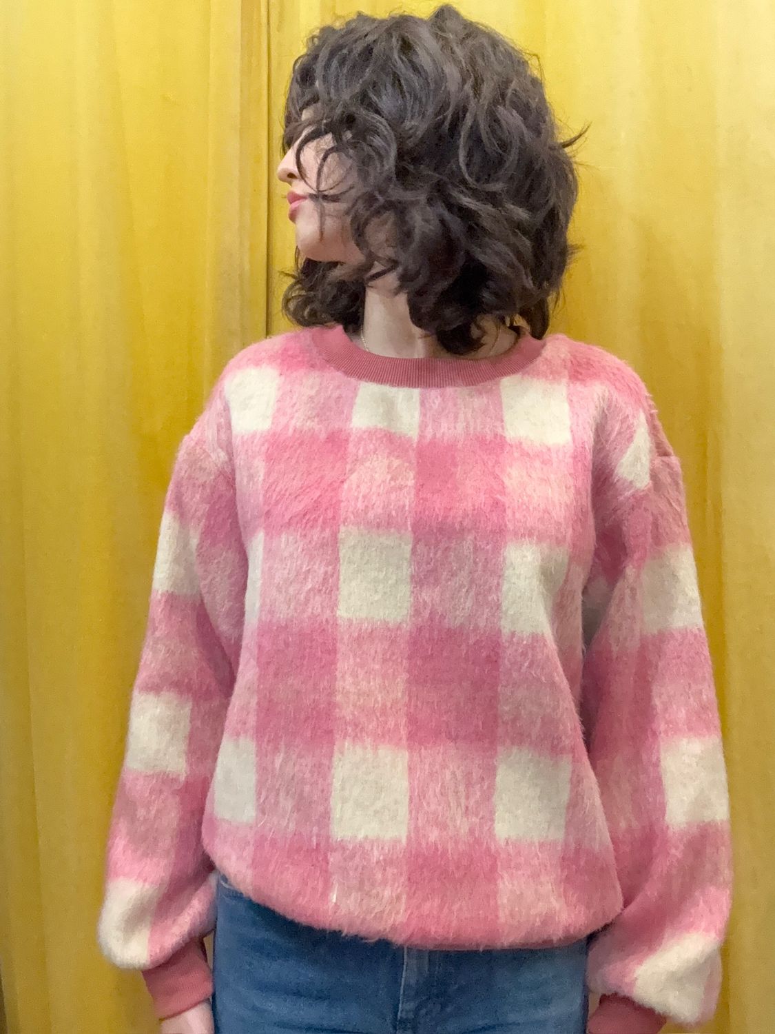 Brushed Plaid Sweater