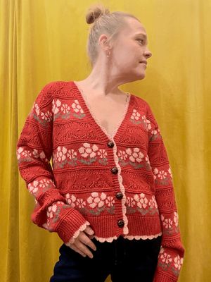 Red Floral Cardi