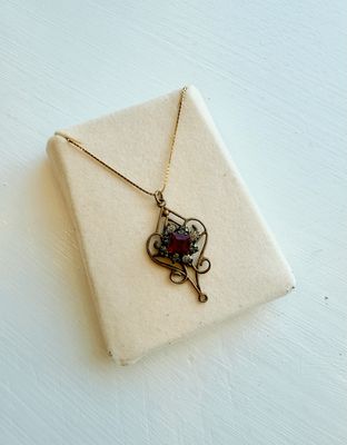 Antique Pendant W/ Chain Circa 1910