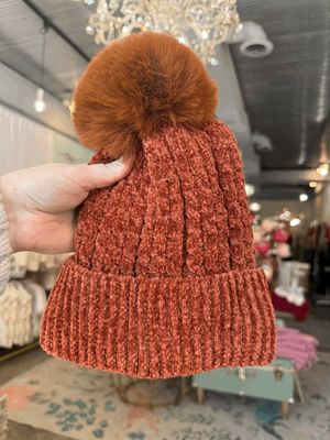 Rust Velvet Beanie