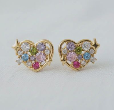 Heart Gem Earrings