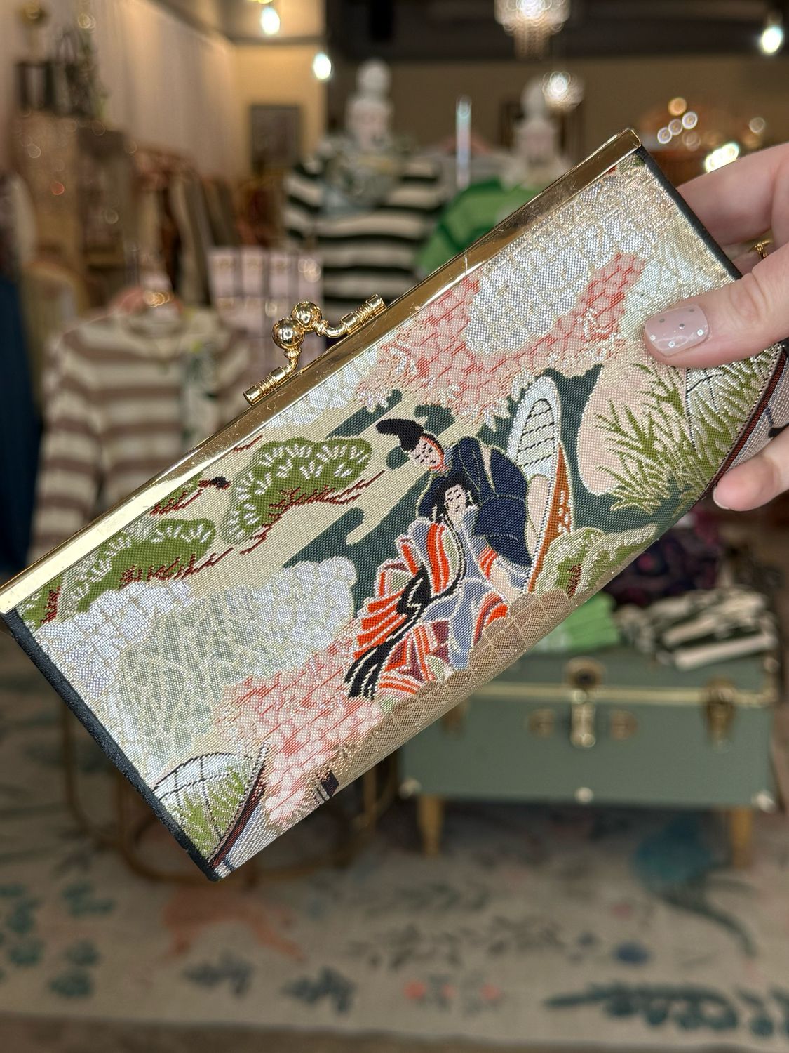 Vintage Gold Thread Clutch