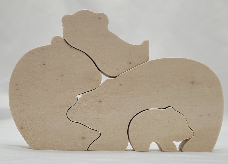 Houten ijsberen familie puzzel