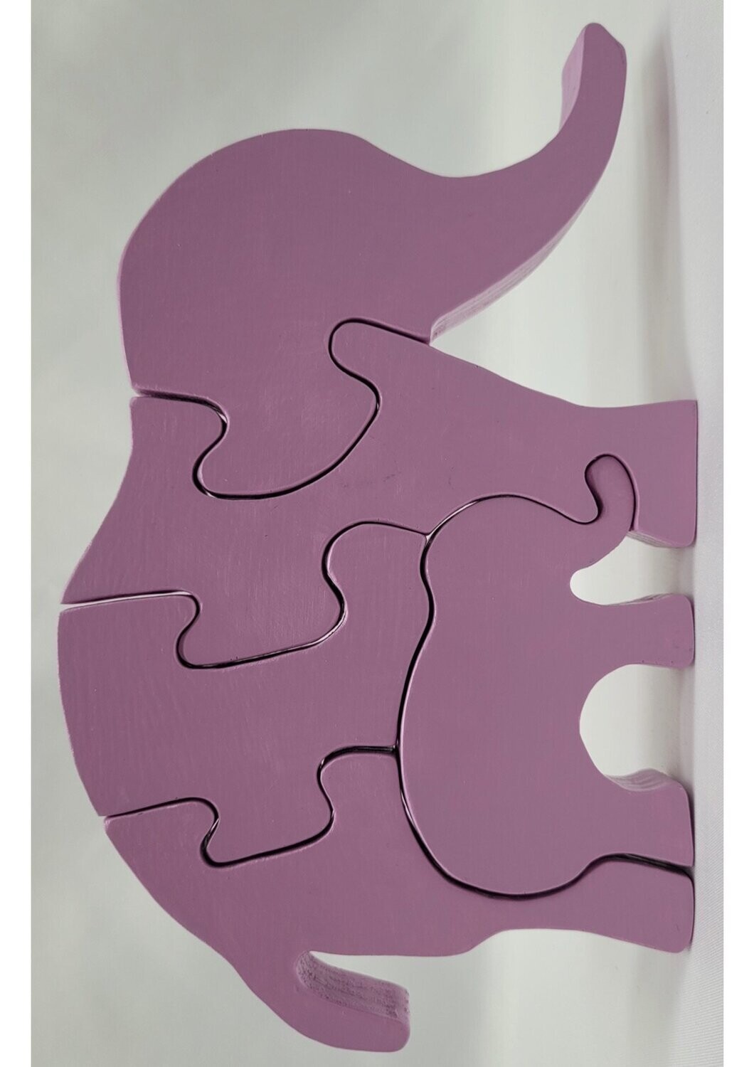 Roze mama olifant met baby puzzel