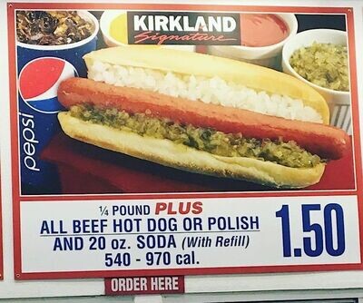 All Beef Hot Dog & Pop