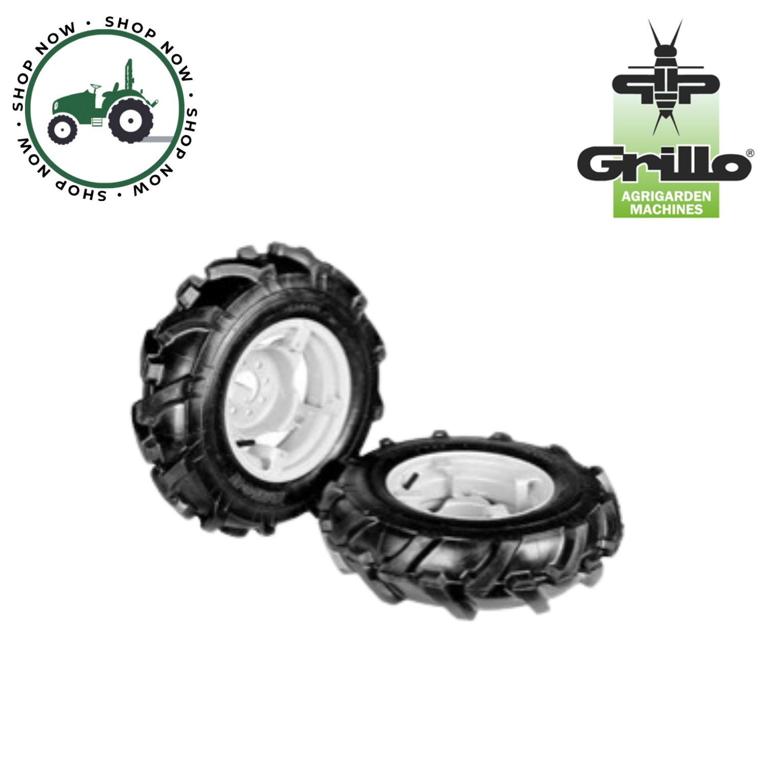 Grillo Pneumatic wheels fixed disks 16x6.50-8 (pair)