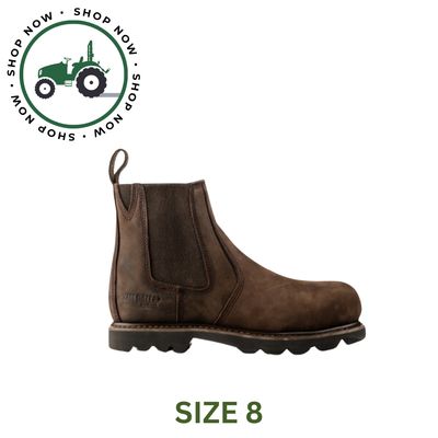 Brown Chocolate Oil Buckflex Safety Dealer Boot. Size 8 Brown Chocolate Oil Buckflex Safety Dealer Boot. Size 8