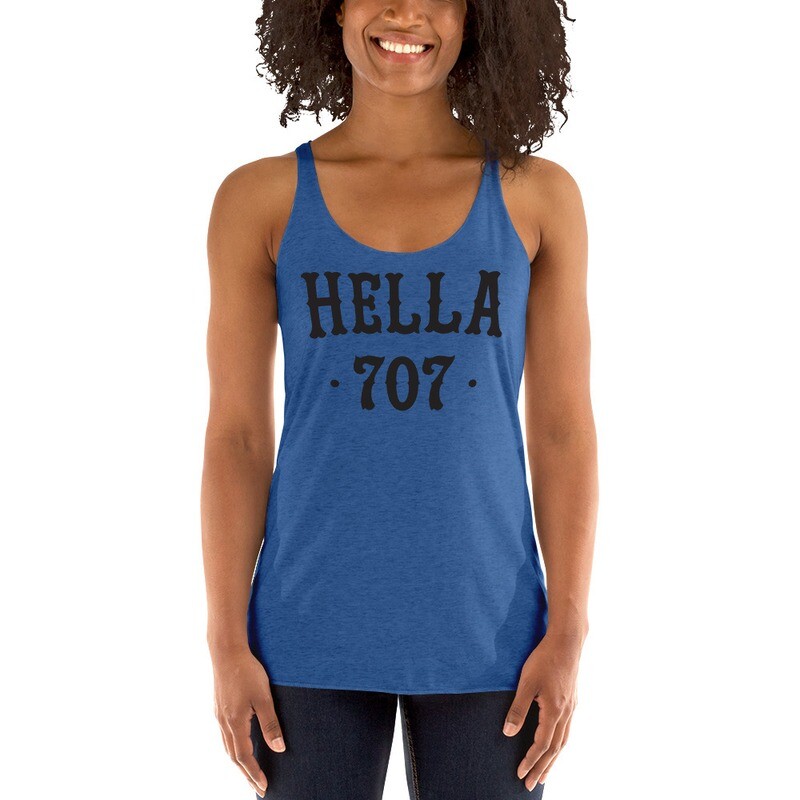 Hella 707 Black Print Women's Racerback Tank