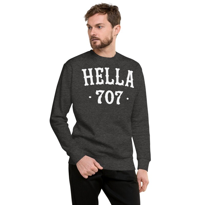 Hella 707 White Print unisex fleece pullover